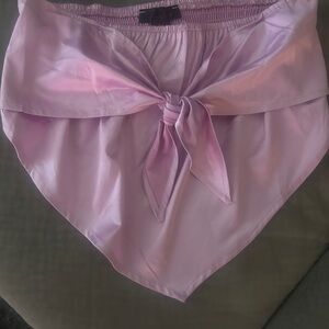 Lavender Tie-Front Crop Top